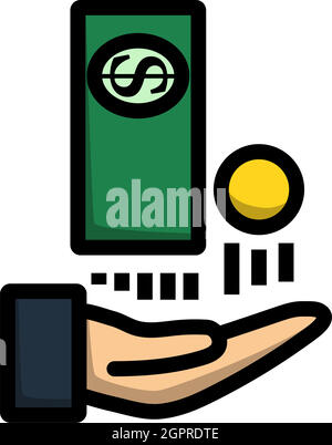 Cash Back To Hand Icon Stock Vector