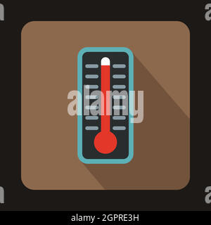 Icon is a red thermometer, sign of high temperature heat is hot siesta  20717062 Vector Art at Vecteezy