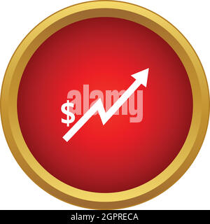 Dollar Increase graph icon in simple style Stock Vector