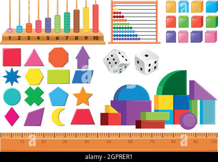 Set of math object Stock Vector