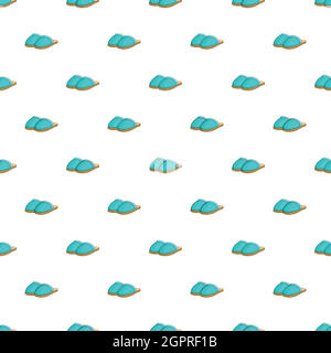 Home slippers pattern, cartoon style Stock Vector