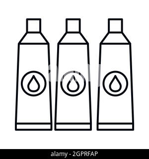 Three tubes with paint icon Stock Vector