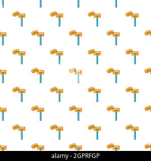 Keys to taxi pattern, cartoon style Stock Vector