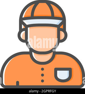 Courier icon design outline color style Stock Vector