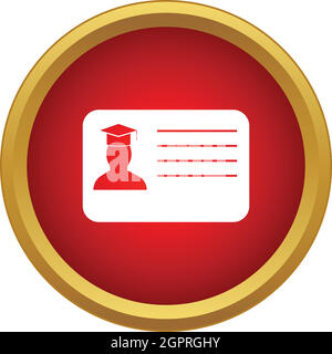 Student ID icon, simple style Stock Vector