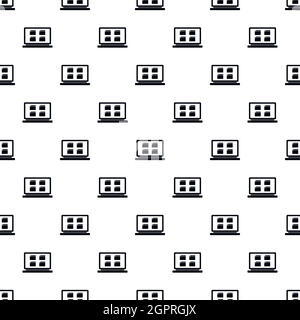 Folder on laptop pattern, simple style Stock Vector