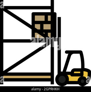 Warehouse Forklift Icon Stock Vector