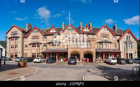 Exterior view of exclusive upmarket the Fife Arms Hotel in Braemar, Aberdeenshire, Scotland, UK Stock Photo