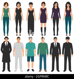 vector illustration of cartoon people group