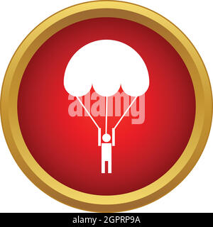 Parachutist icon in simple style Stock Vector