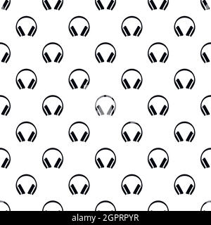 Headphones pattern, simple style Stock Vector