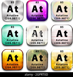 An icon with the chemical element Astatine Stock Vector