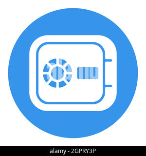 In room safe flat vector isolated white glyph icon Stock Vector