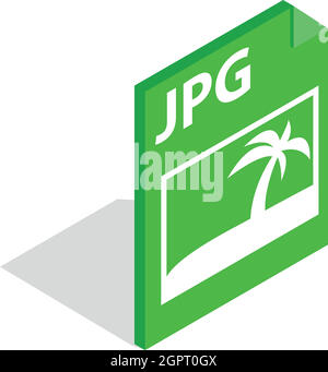File JPG icon, isometric 3d style Stock Vector