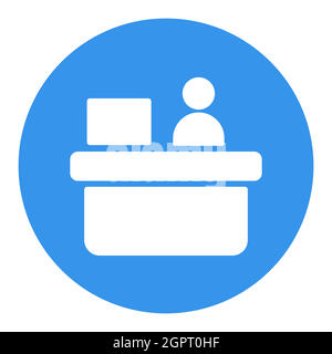Hotel reception service vector flat isolated white glyph icon Stock Vector