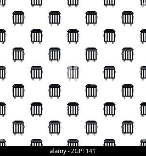 Dumpster on wheels pattern, simple style Stock Vector