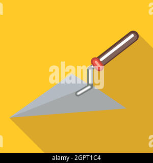 Trowel icon, flat style Stock Vector