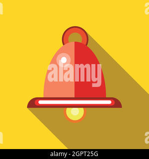 Red hanging lamp icon, flat style Stock Vector