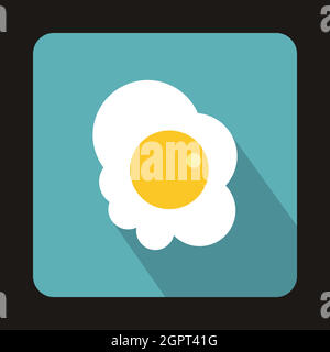 Fried egg icon in flat style Stock Vector