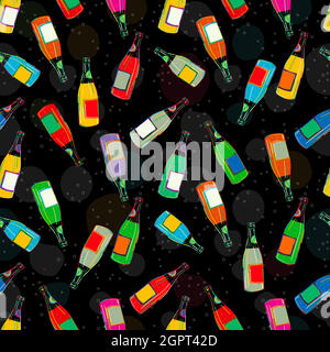 Happy bottle pattern Stock Vector