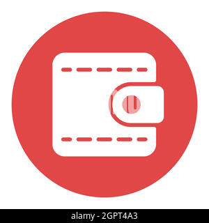 Billfold wallet isolated vector flat isolated white glyph icon Stock Vector
