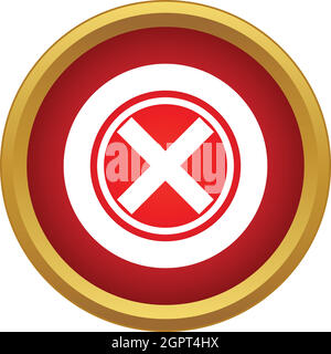 Red cross, check mark icon, simple style Stock Vector