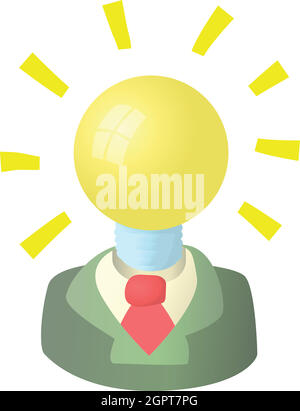 Businessman with light bulb head icon Stock Vector