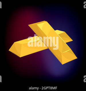 Two gold bars icon, cartoon style Stock Vector Image & Art - Alamy