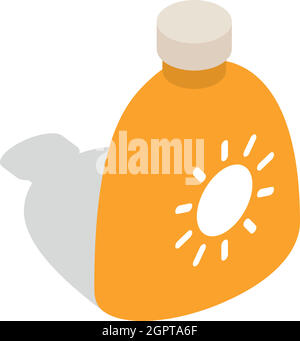 Cream sun protection icon, isometric 3d style Stock Vector