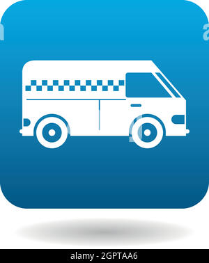 Minibus taxi icon in flat style Stock Vector