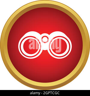 Binoculars icon, simple style Stock Vector