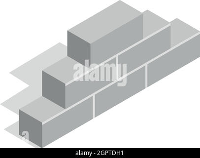 Brickwork icon, isometric 3d style Stock Vector
