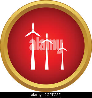 Windmills icon, simple style Stock Vector