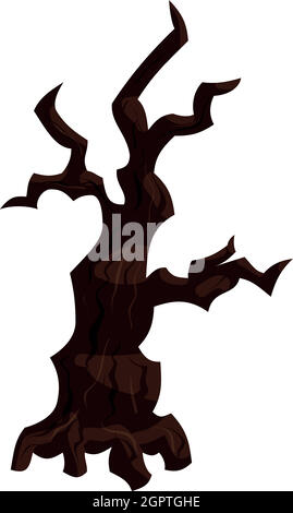 Sinister tree icon in cartoon style Stock Vector
