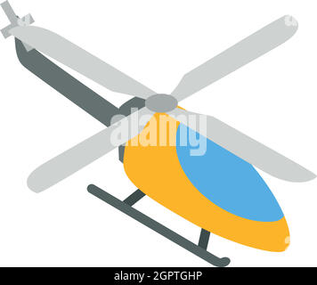 Orange helicopter icon, isometric 3d style Stock Vector