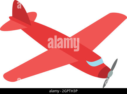 Red plane icon, isometric 3d style Stock Vector