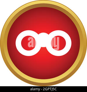 Binocular icon in simple style Stock Vector