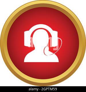 Call center operator icon, simple style Stock Vector