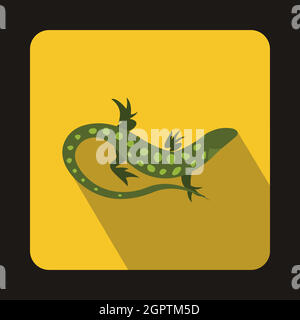 Spotted lizard icon, flat style Stock Vector