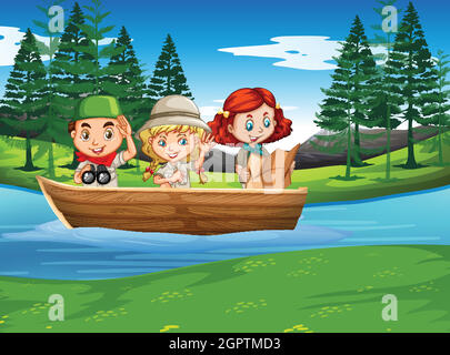 Boy Scout and Girl Scout Camping illustration Stock Vector Image & Art ...