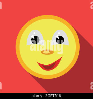 Smiling face icon in flat style Stock Vector