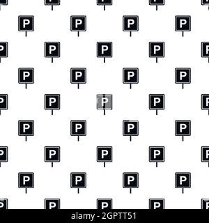 Parking sign pattern, simple style Stock Vector