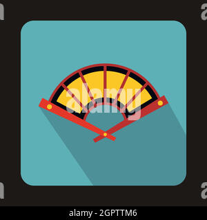 Fan icon, flat style Stock Vector