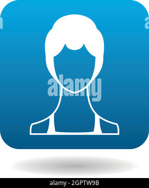 Avatar woman with short hair icon, simple style Stock Vector