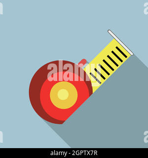 Yellow long ruler icon, flat style. Stock Vector by ©anatolir 178917654