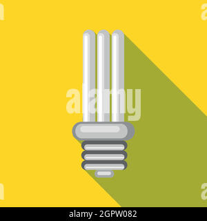 Fluorescence lamp icon in flat style Stock Vector