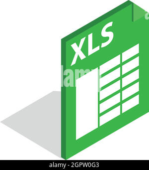 File format xls icon, isometric 3d style Stock Vector