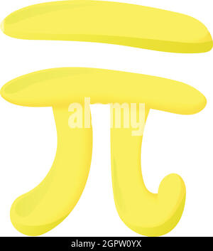 PI sign icon, cartoon style Stock Vector