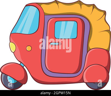 Auto rickshaw icon in cartoon style Stock Vector