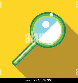 Magnifying glass icon in flat style Stock Vector